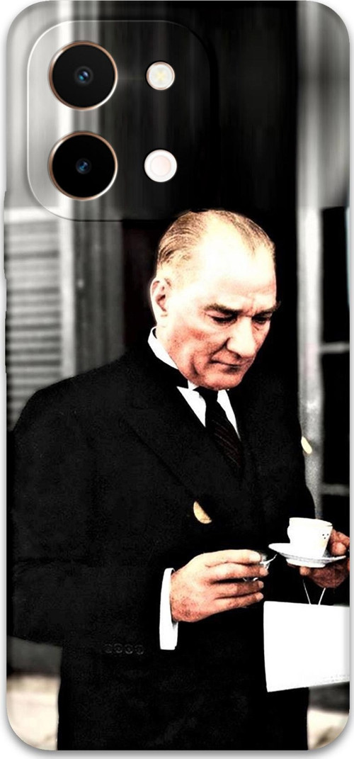 Vivo Y28 Uyumlu Atatürk Desenli Telefon Kılıfı + Ekran Koruyucu - 5850