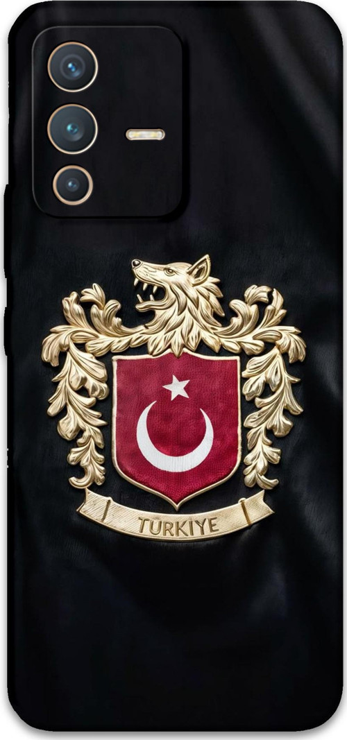 Vivo V23 5G Uyumlu Türk Desenli Telefon Kılıfı + Ekran Koruyucu - 5855