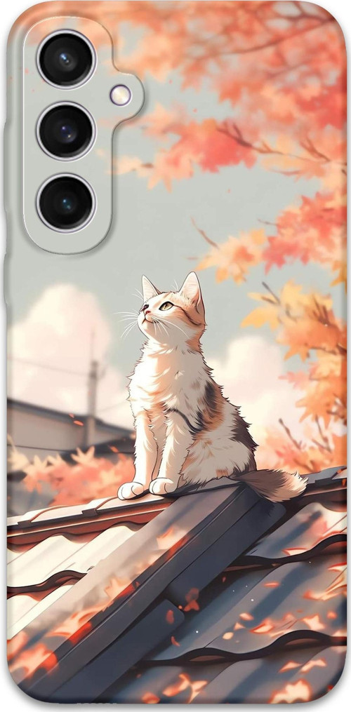 Galaxy S25 Uyumlu Kedi Desenli Telefon Kılıfı + Ekran Koruyucu - 5784