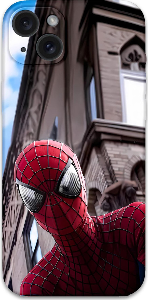 İphone 15 Plus Uyumlu Spiderman Desenli Telefon Kılıfı + Ekran Koruyucu - 5936