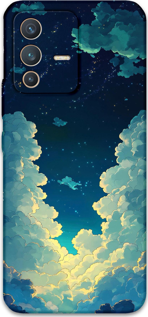 Vivo V23 5G Uyumlu Uzay Desenli Telefon Kılıfı + Ekran Koruyucu - 5868