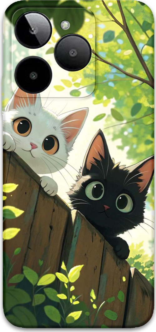 Gm Era 50 Uyumlu Kedi Desenli Telefon Kılıfı + Ekran Koruyucu - 5785