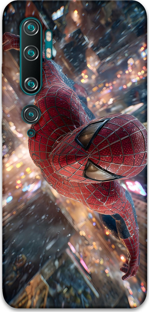 Xiaomi Mi Note 10 Uyumlu Spiderman Desenli Telefon Kılıfı + Ekran Koruyucu - 5935