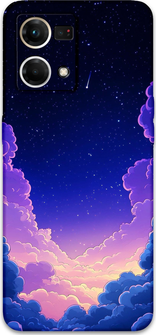Oppo Reno 7 Uyumlu Uzay Desenli Telefon Kılıfı + Ekran Koruyucu - 5867