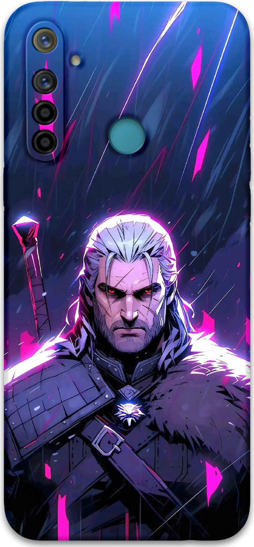 Realme 6İ Uyumlu Geralt Desenli Telefon Kılıfı + Ekran Koruyucu - 5826