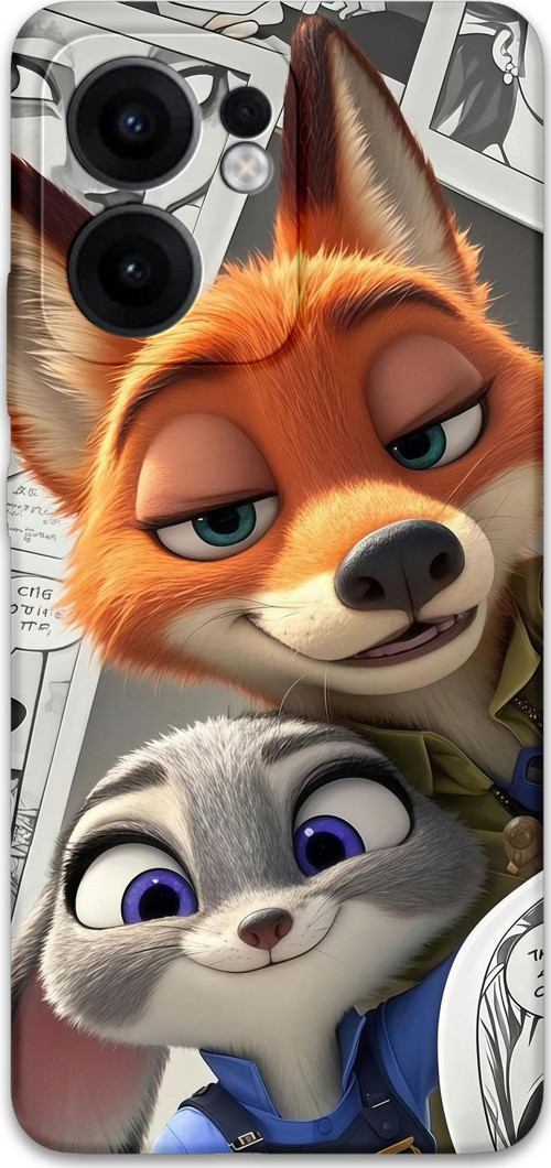 Oppo Reno 13F 5G Uyumlu Zootopia Desenli Telefon Kılıfı + Ekran Koruyucu - 5942