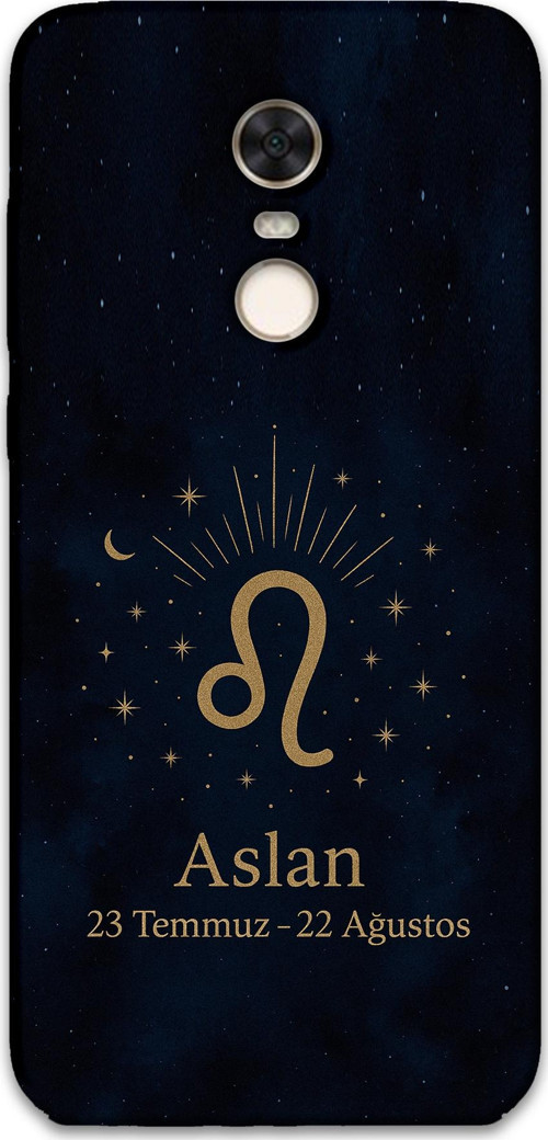 Xiaomi Redmi 5 Plus Uyumlu Aslan Burcu Desenli Telefon Kılıfı + Ekran Koruyucu - 5772