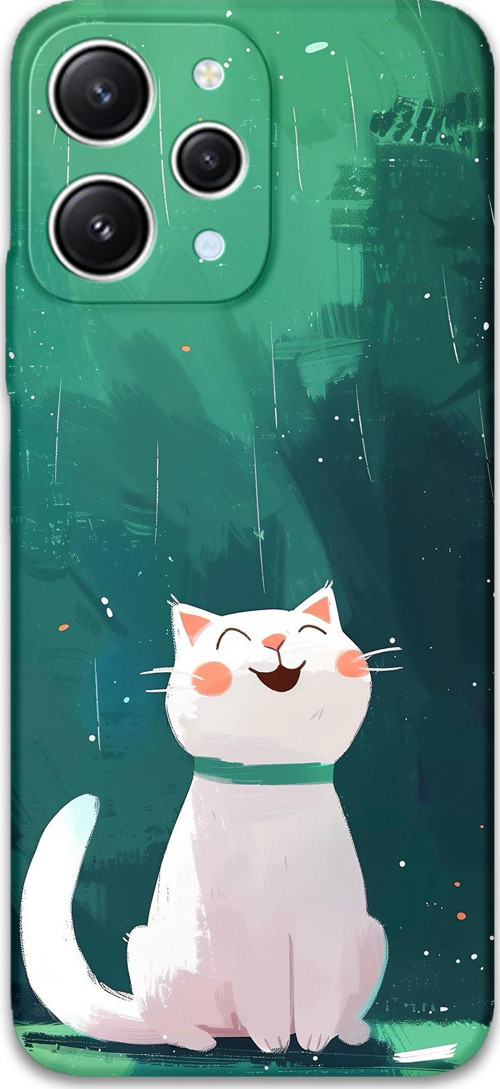 Xiaomi Redmi 12 Uyumlu Kedi Desenli Telefon Kılıfı + Ekran Koruyucu - 5781