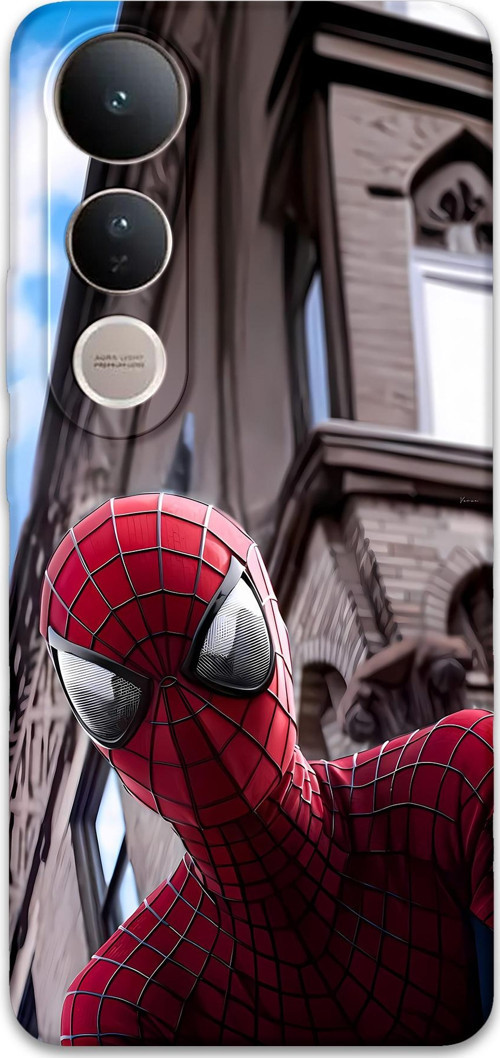 Vivo V50 Lite 4G Uyumlu Spiderman Desenli Telefon Kılıfı + Ekran Koruyucu - 5936
