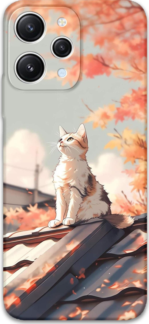 Xiaomi Redmi 12 Uyumlu Kedi Desenli Telefon Kılıfı + Ekran Koruyucu - 5784