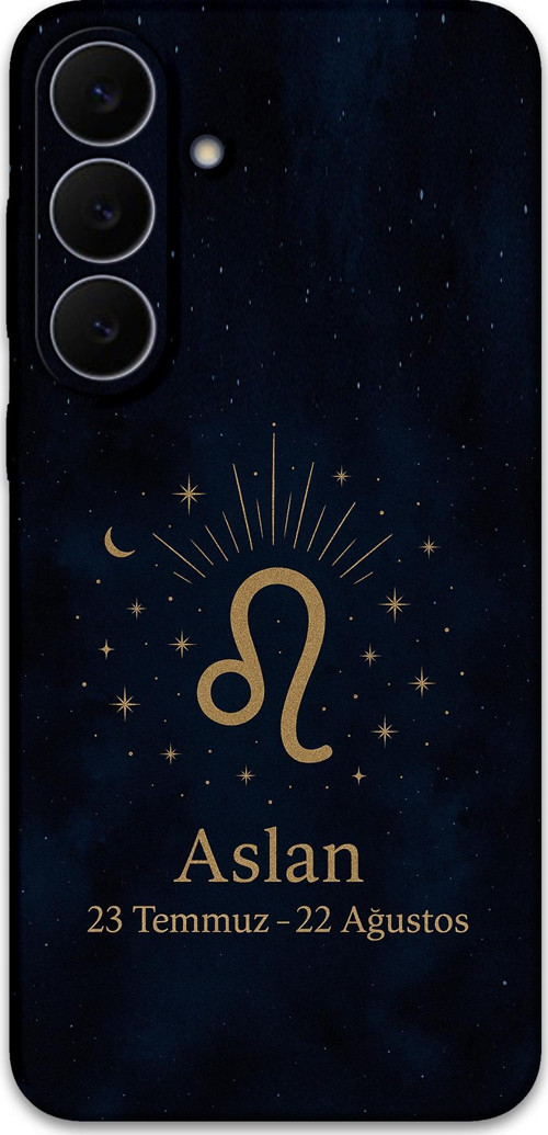 Galaxy S25 Fe Uyumlu Aslan Burcu Desenli Telefon Kılıfı + Ekran Koruyucu - 5772