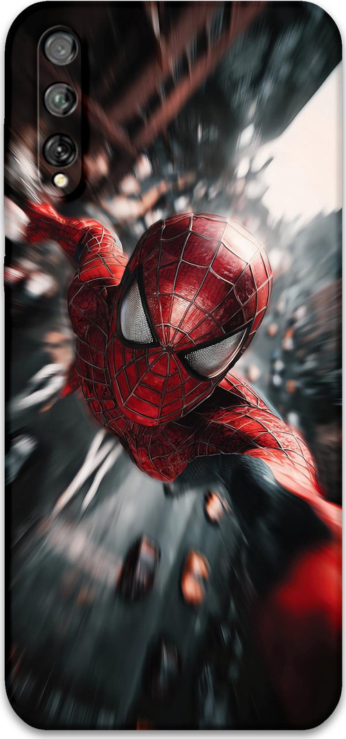 Huawei P Smart S Uyumlu Spiderman Desenli Telefon Kılıfı + Ekran Koruyucu - 5933