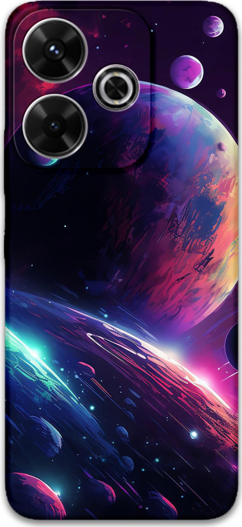 Xiaomi Redmi 13 Uyumlu Uzay Desenli Telefon Kılıfı + Ekran Koruyucu - 5862