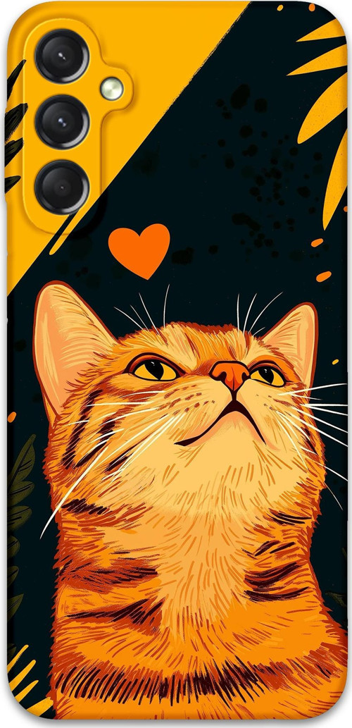 Galaxy A25 Uyumlu Kedi Desenli Telefon Kılıfı + Ekran Koruyucu - 5783