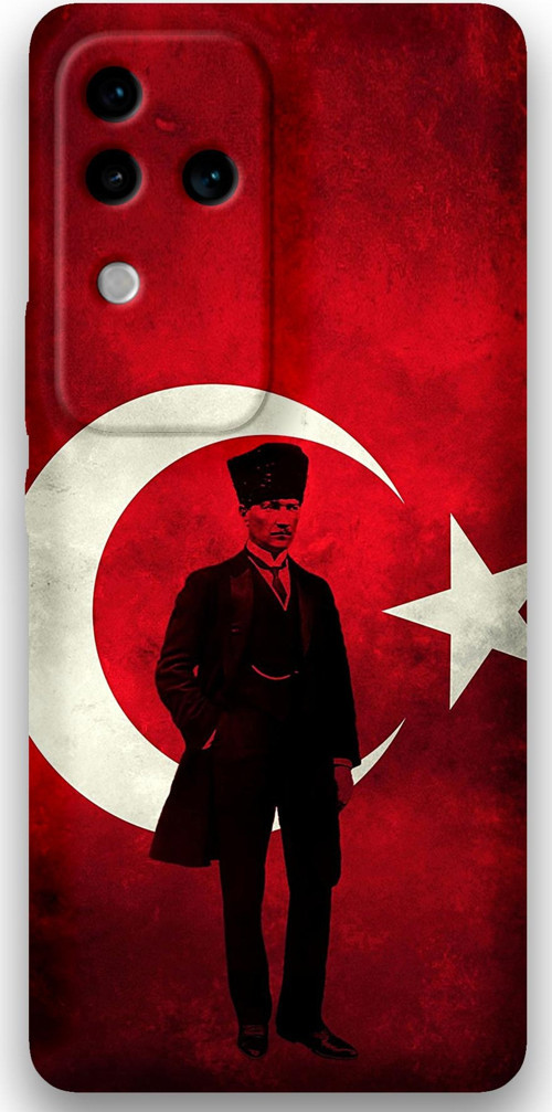 Vivo V30 Uyumlu Atatürk Desenli Telefon Kılıfı + Ekran Koruyucu - 5849