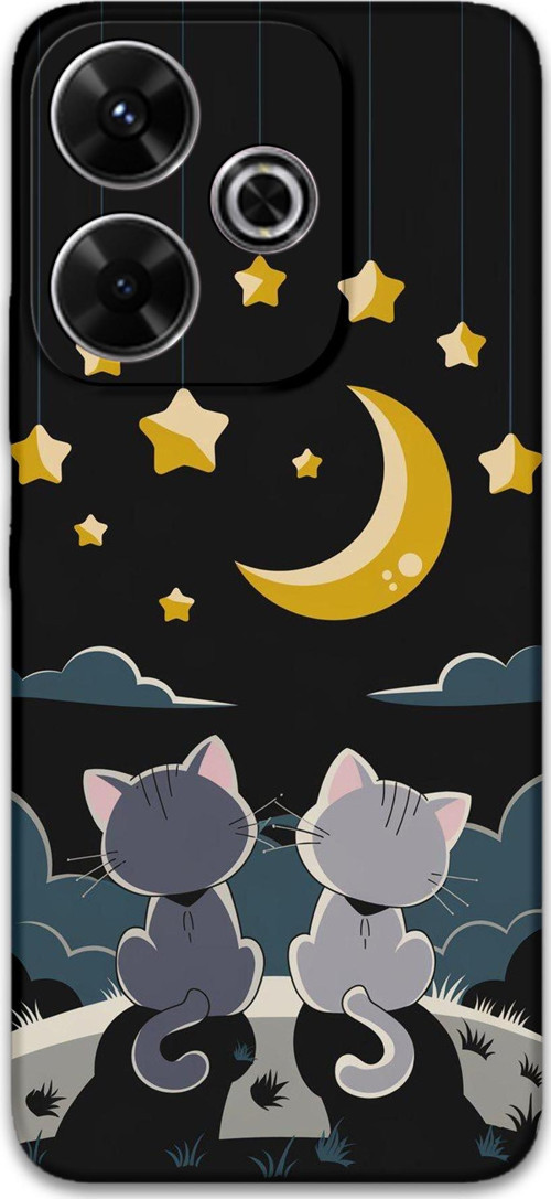Xiaomi Redmi 13 Uyumlu Kedi Desenli Telefon Kılıfı + Ekran Koruyucu - 5809