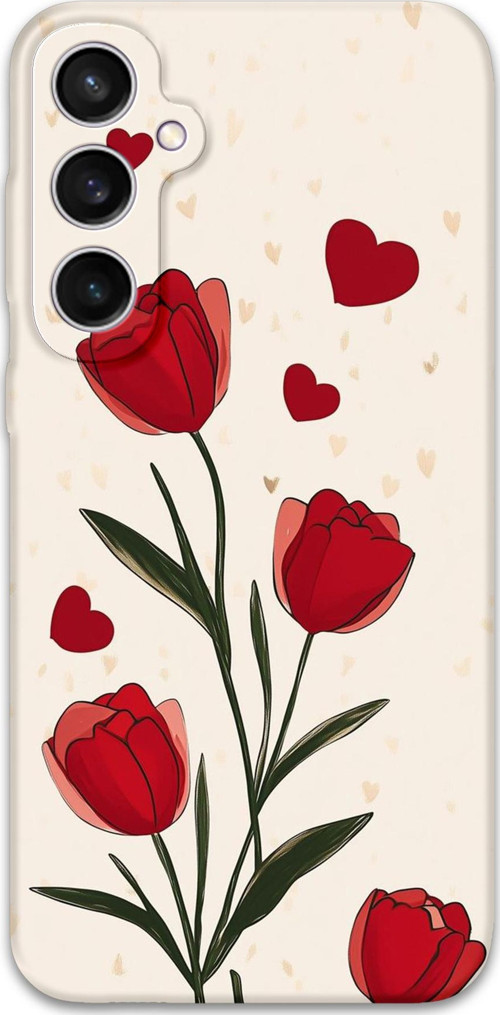 Galaxy S24 Uyumlu Çiçek Desenli Telefon Kılıfı + Ekran Koruyucu - 5789