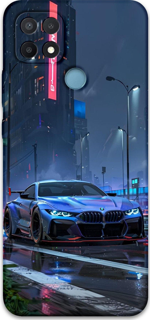 Oppo A15S Uyumlu Araba Desenli Telefon Kılıfı + Ekran Koruyucu - 5767