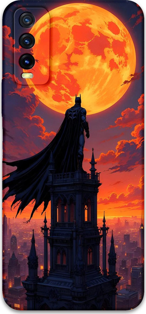 Vivo Y11S Uyumlu Batman Desenli Telefon Kılıfı + Ekran Koruyucu - 5829