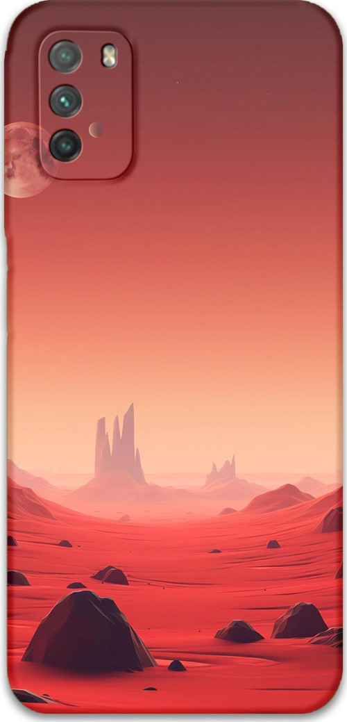Xiaomi Redmi 9T Uyumlu Uzay Desenli Telefon Kılıfı + Ekran Koruyucu - 5859