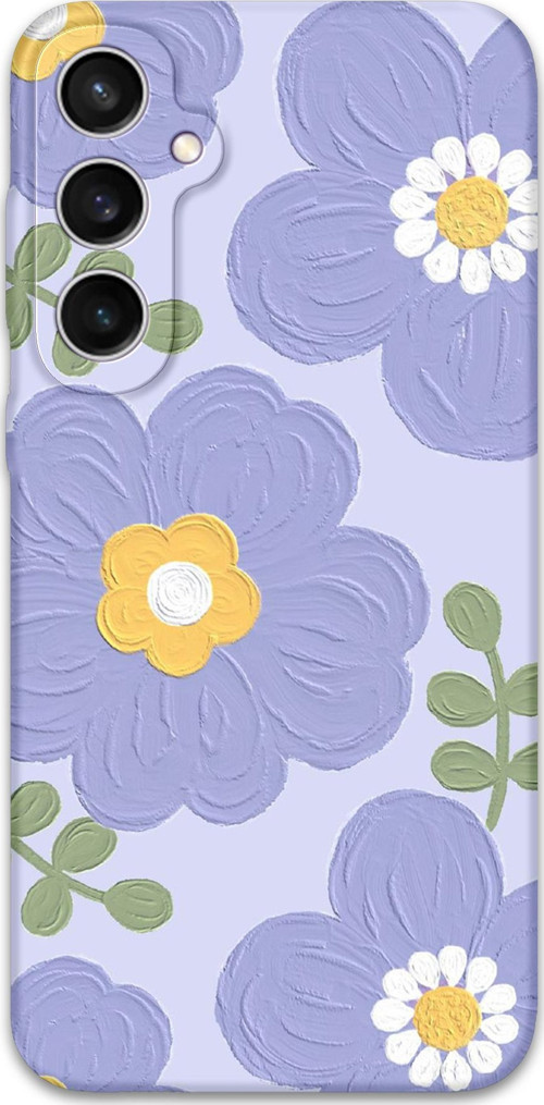 Galaxy S24 Uyumlu Çiçek Desenli Telefon Kılıfı + Ekran Koruyucu - 5799