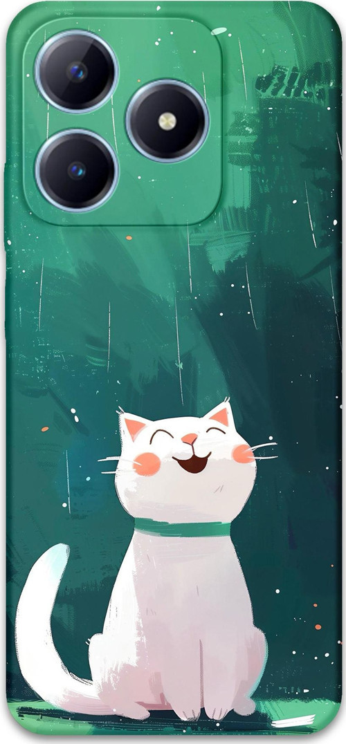 Realme C53 Uyumlu Kedi Desenli Telefon Kılıfı + Ekran Koruyucu - 5781