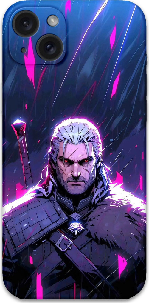 İphone 15 Plus Uyumlu Geralt Desenli Telefon Kılıfı + Ekran Koruyucu - 5826