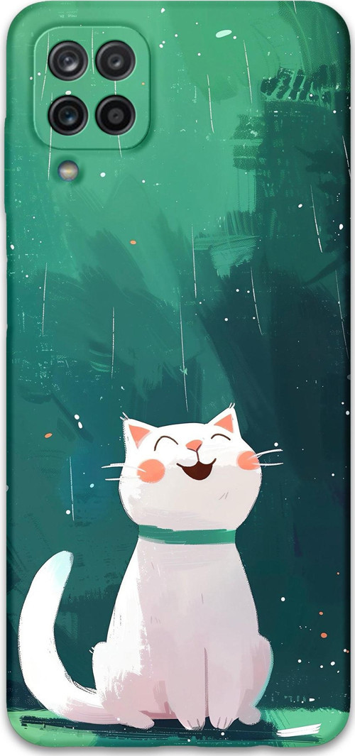 Galaxy M12 Uyumlu Kedi Desenli Telefon Kılıfı + Ekran Koruyucu - 5781