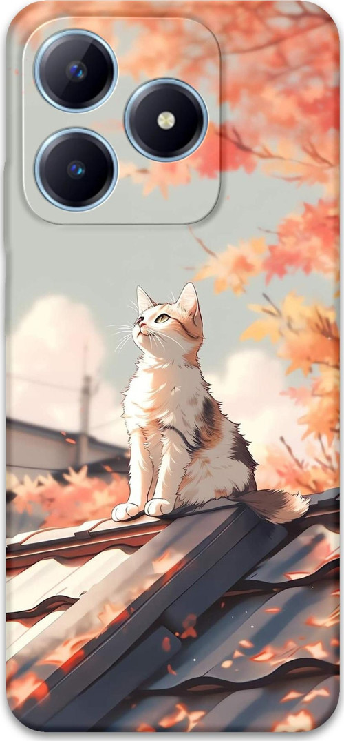 Realme C53 Uyumlu Kedi Desenli Telefon Kılıfı + Ekran Koruyucu - 5784
