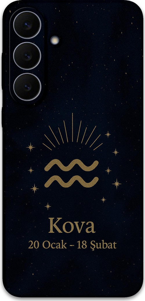 Galaxy S25 Fe Uyumlu Kova Burcu Desenli Telefon Kılıfı + Ekran Koruyucu - 5778