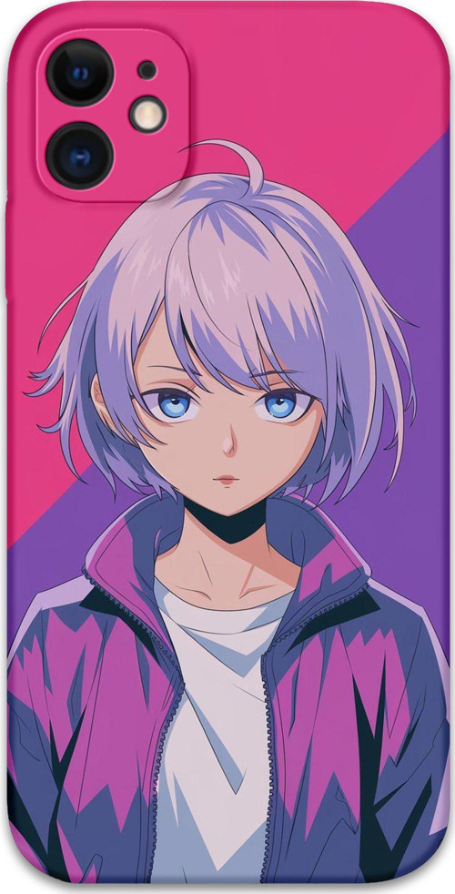 İphone 12 Uyumlu Anime Desenli Telefon Kılıfı + Ekran Koruyucu - 5742