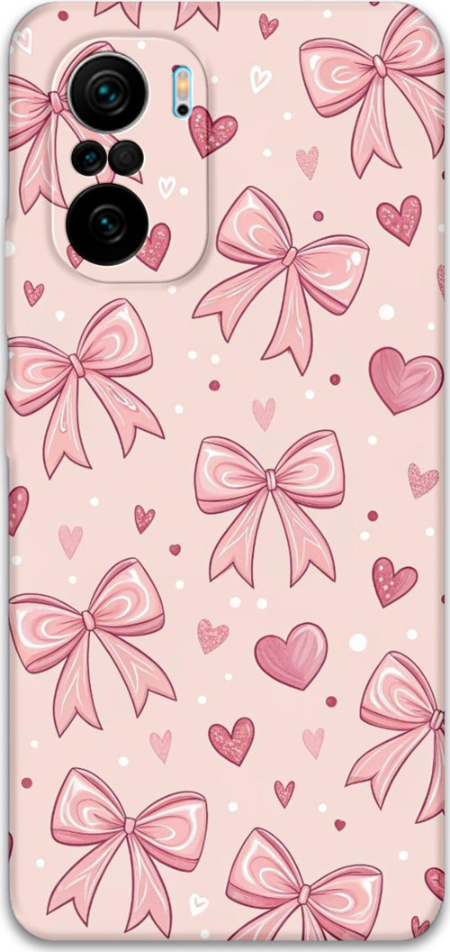 Poco F3 Uyumlu Kurdele Desenli Telefon Kılıfı + Ekran Koruyucu - 5802
