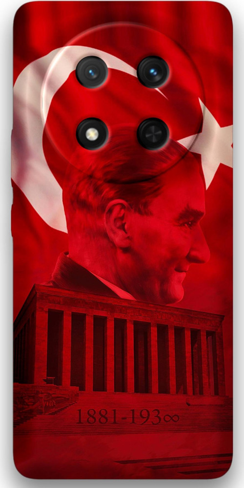 Honor Magic 7 Lite Uyumlu Atatürk Desenli Telefon Kılıfı + Ekran Koruyucu - 5848