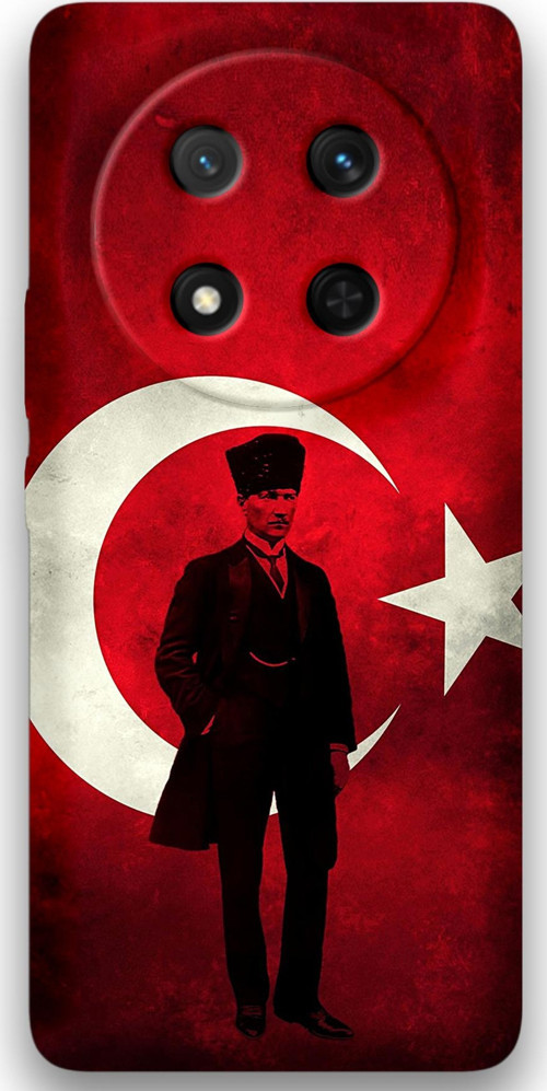 Honor Magic 7 Lite Uyumlu Atatürk Desenli Telefon Kılıfı + Ekran Koruyucu - 5849