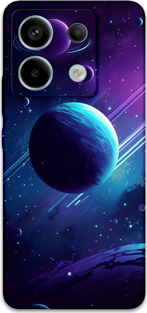 Poco M6 Pro Uyumlu Uzay Desenli Telefon Kılıfı + Ekran Koruyucu - 5866