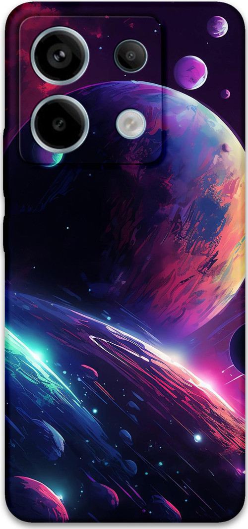 Poco M6 Pro Uyumlu Uzay Desenli Telefon Kılıfı + Ekran Koruyucu - 5862