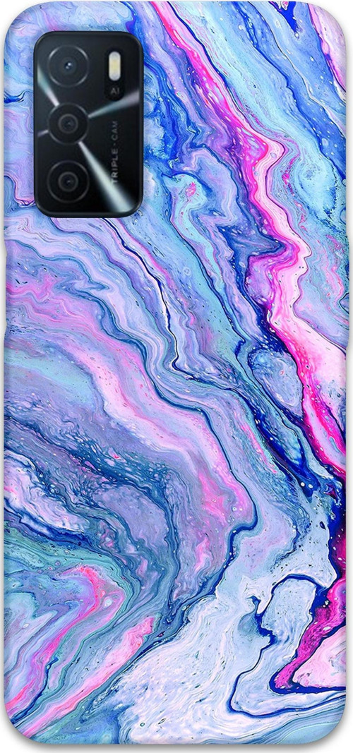 Oppo A16 Uyumlu Mermer Desenli Telefon Kılıfı + Ekran Koruyucu - 5816