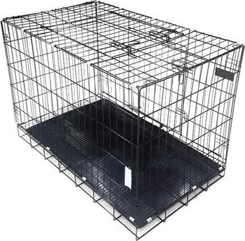 Köpek Kafesi Alt Izgaralı Siyah (92x56x66)
