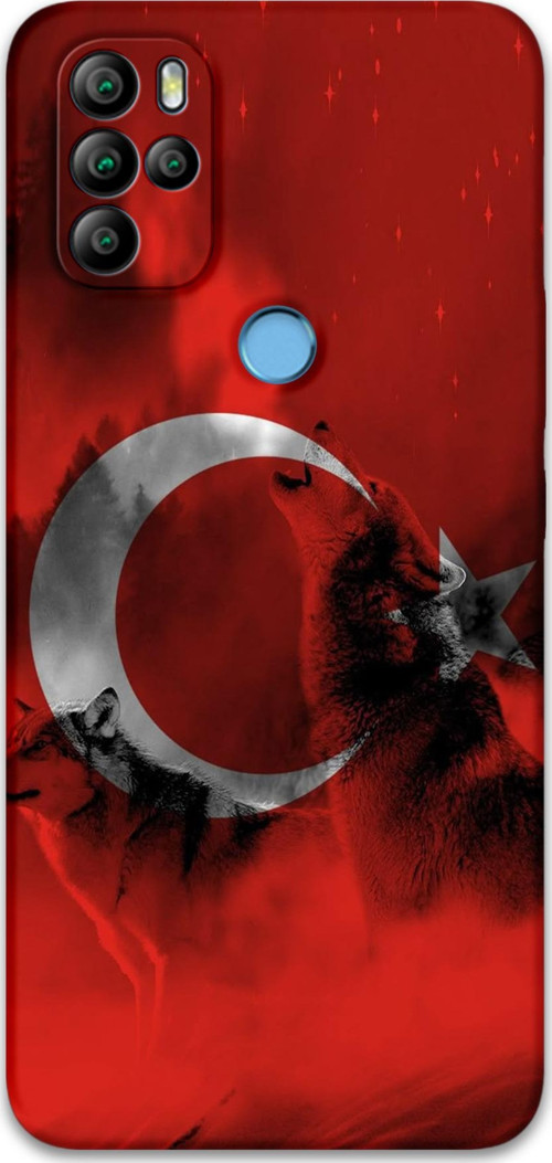 Gm 21 Pro Uyumlu Türk Bayrağı Desenli Telefon Kılıfı + Ekran Koruyucu - 5854