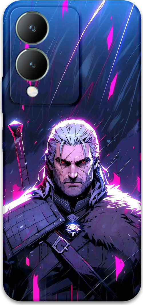 Vivo Y17S Uyumlu Geralt Desenli Telefon Kılıfı + Ekran Koruyucu - 5826