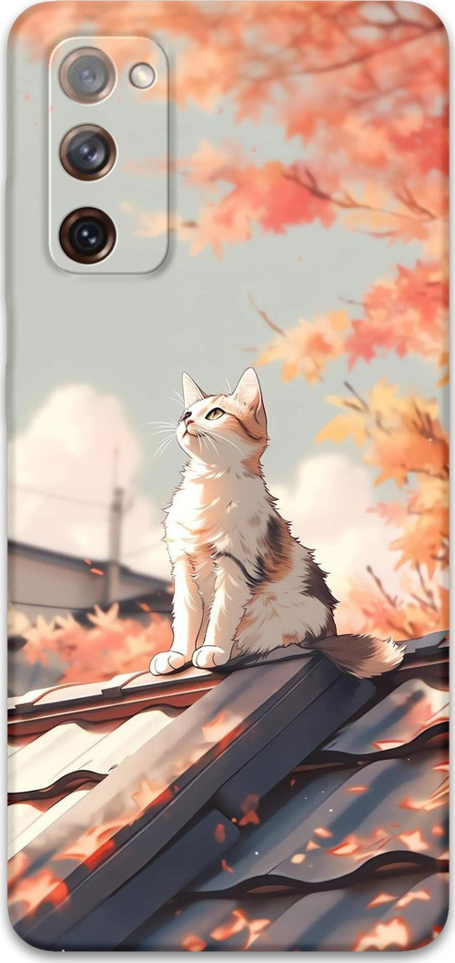 Galaxy S20 Uyumlu Kedi Desenli Telefon Kılıfı + Ekran Koruyucu - 5784