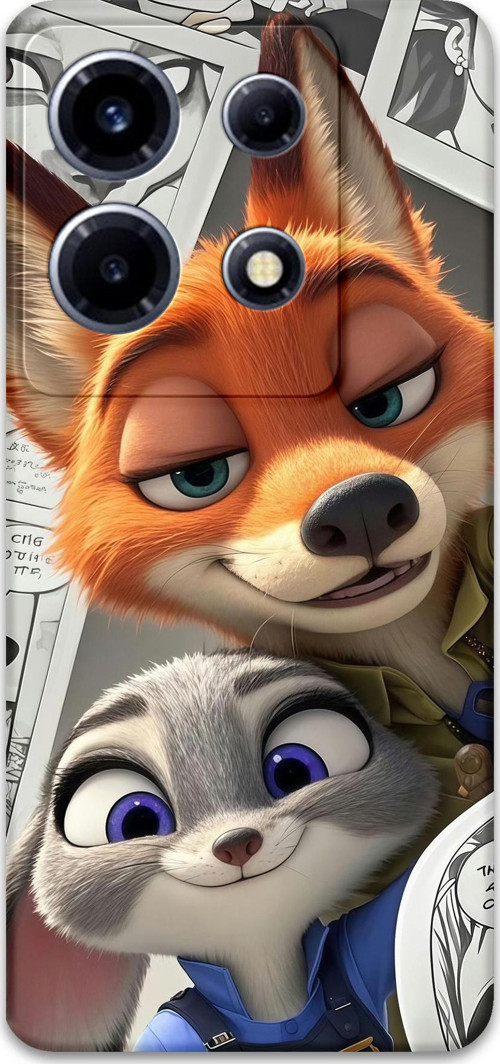 İnfinix Note 30 Vıp Uyumlu Zootopia Desenli Telefon Kılıfı + Ekran Koruyucu - 5942