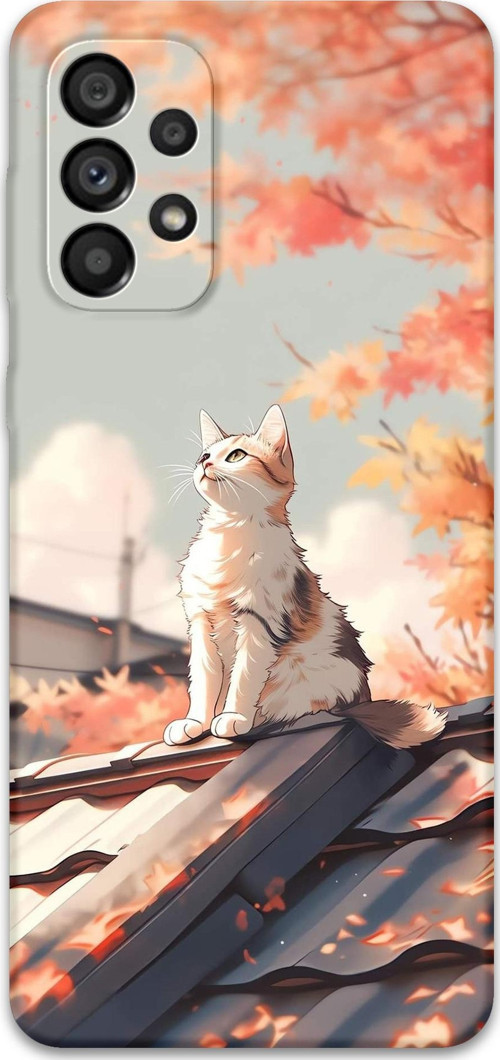 Galaxy A33 Uyumlu Kedi Desenli Telefon Kılıfı + Ekran Koruyucu - 5784