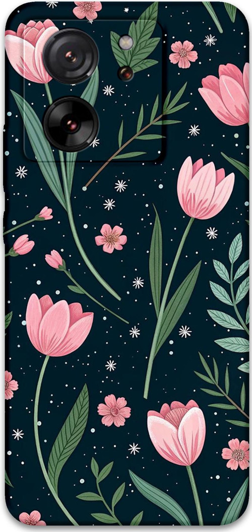 Xiaomi Mi 13T Uyumlu Çiçek Desenli Telefon Kılıfı + Ekran Koruyucu - 5788