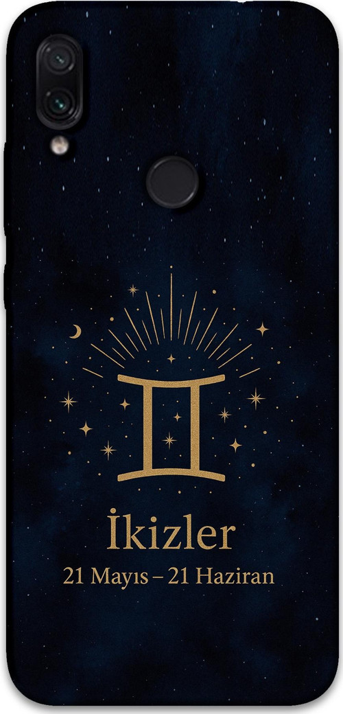 Xiaomi Redmi Note 7 Uyumlu İkizler Burcu Desenli Telefon Kılıfı + Ekran Koruyucu - 5770