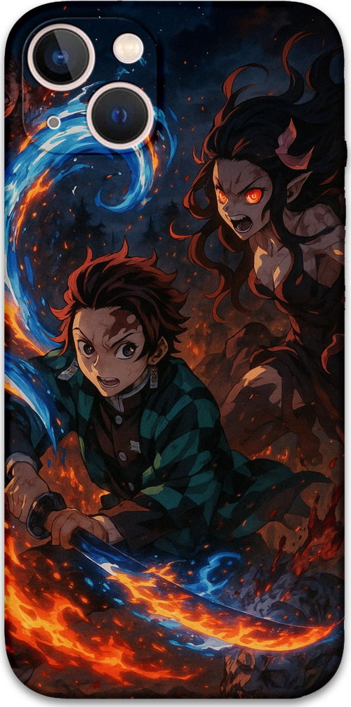İphone 14 Uyumlu Anime Desenli Telefon Kılıfı + Ekran Koruyucu - 5745