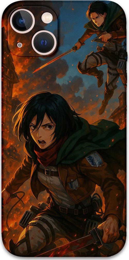 İphone 15 Uyumlu Anime Desenli Telefon Kılıfı + Ekran Koruyucu - 5744