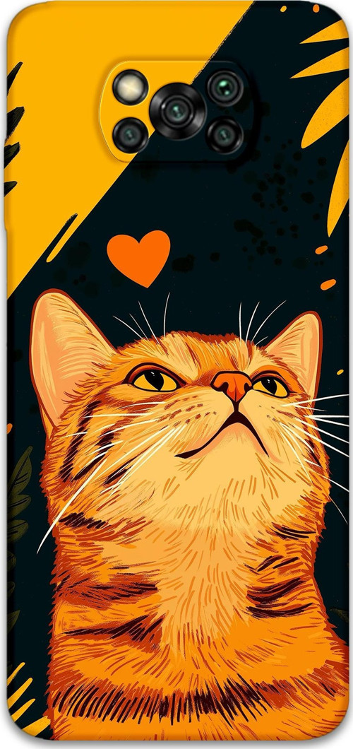 Poco X3 Nfc Uyumlu Kedi Desenli Telefon Kılıfı + Ekran Koruyucu - 5783