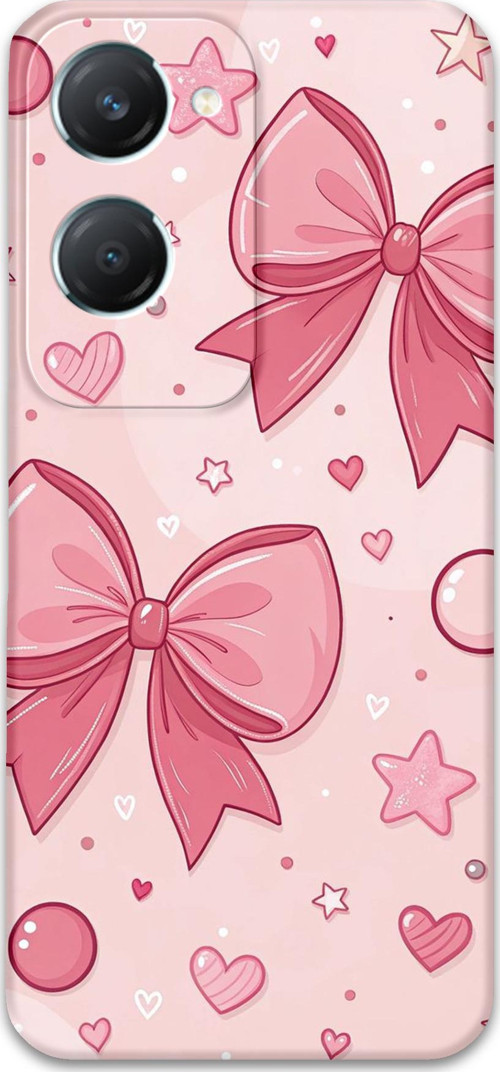 Vivo Y18 Uyumlu Kurdele Desenli Telefon Kılıfı + Ekran Koruyucu - 5803