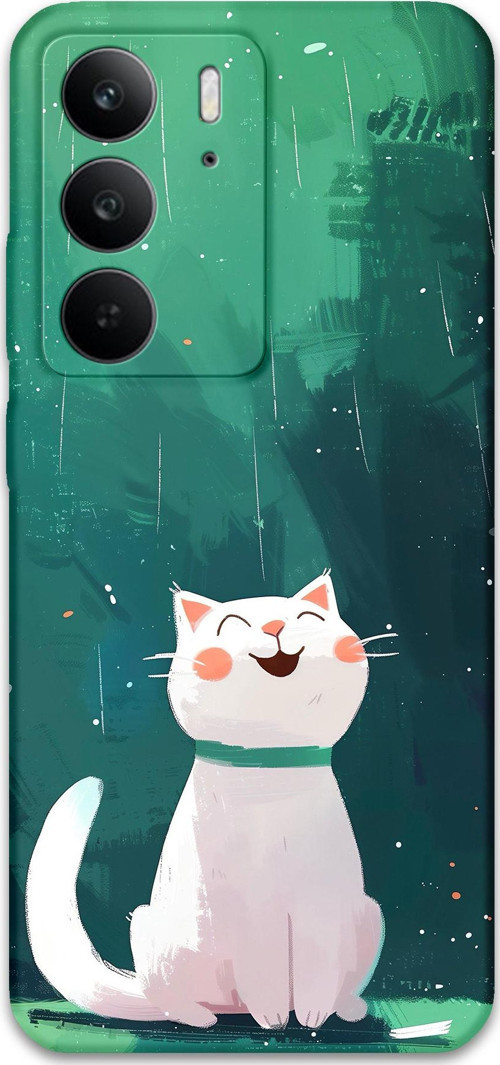 Realme C75 Uyumlu Kedi Desenli Telefon Kılıfı + Ekran Koruyucu - 5781